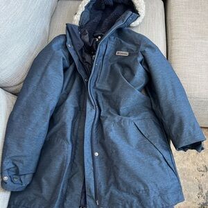 Columbia Women's Suttle Mountain Long Insulated Jacket Large Navy Blue